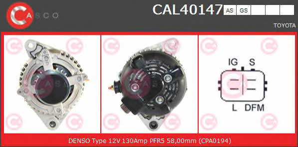 Casco CAL40147GS Генератор CAL40147GS: Купити в Україні - Добра ціна на EXIST.UA!
