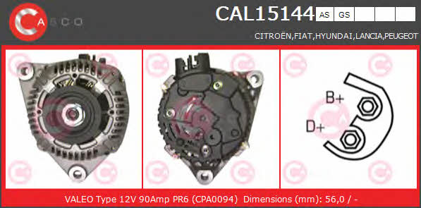 Casco CAL15144AS Генератор CAL15144AS: Приваблива ціна - Купити в Україні на EXIST.UA!
