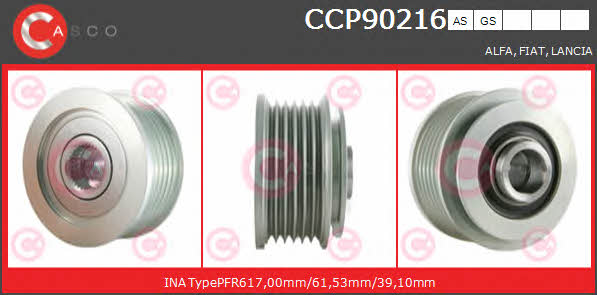 Casco CCP90216AS Шкив генератора CCP90216AS: Отличная цена - Купить в Украине на EXIST.UA! CCP90216AS Casco Шкив генератора