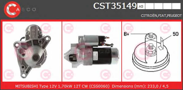 Casco CST35149AS Стартер CST35149AS: Приваблива ціна - Купити в Україні на EXIST.UA! CST35149AS Casco Стартер