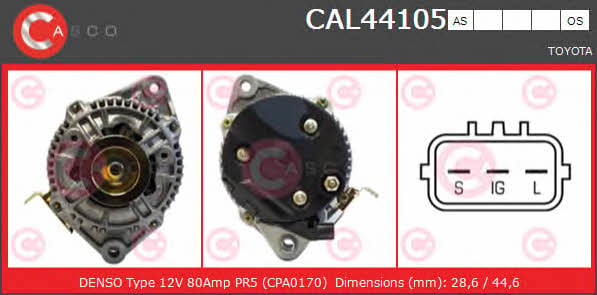 Генератор автомобильный Тойота: CAL44105AS Casco Генератор