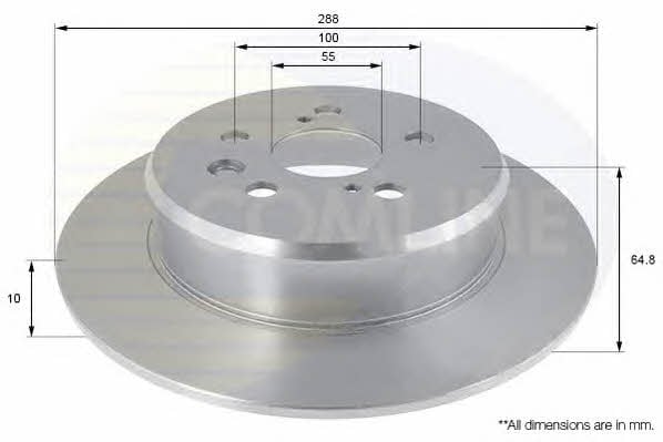 Тормозной диск задний невентилируемый Comline ADC01101