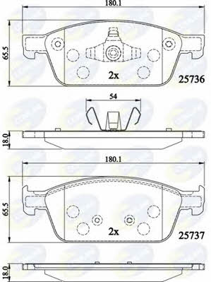 Comline CBP02196 Гальмівні колодки, комплект CBP02196: Купити в Україні - Добра ціна на EXIST.UA!