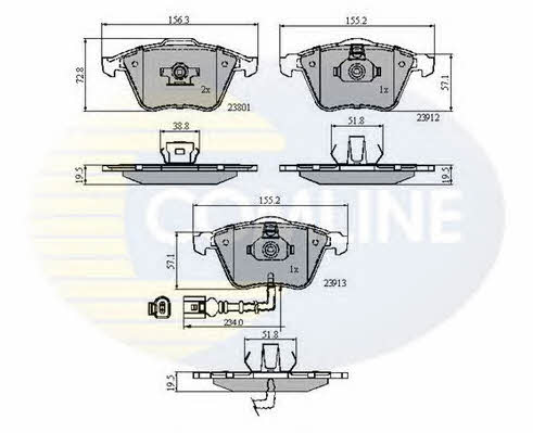 CBP11628 Comline Тормозные колодки дисковые, комплект