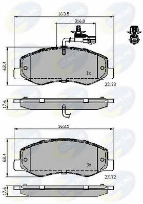 CBP12108 Comline Тормозные колодки дисковые, комплект