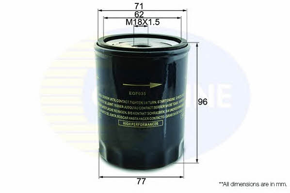 Comline EOF035 Фільтр масляний EOF035: Купити в Україні - Добра ціна на EXIST.UA!