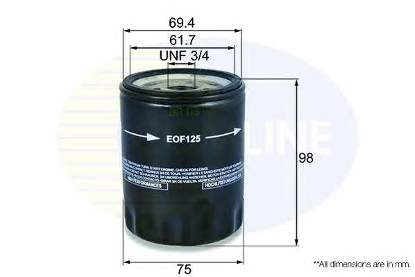 Comline EOF125 Фільтр масляний EOF125: Купити в Україні - Добра ціна на EXIST.UA!