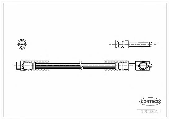 Тормозной шланг Audi Allroad (Ауди Олроад): 19033514 Corteco Тормозной шланг