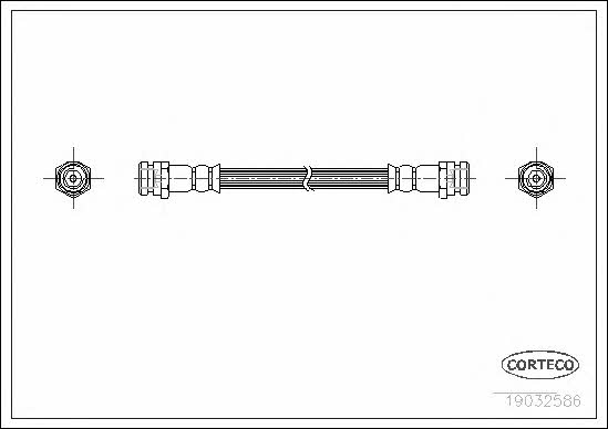 Тормозной шланг Mazda 323 C (Мазда 323 Си): 19032586 Corteco Тормозной шланг