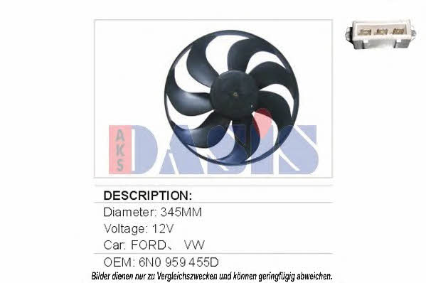 Dasis 048400N Вентилятор радіатора охолодження 048400N: Приваблива ціна - Купити в Україні на EXIST.UA!