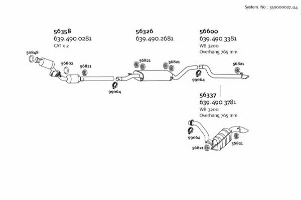 Dinex 350000027_04 Система випуску відпрацьованих газів 35000002704: Приваблива ціна - Купити в Україні на EXIST.UA!