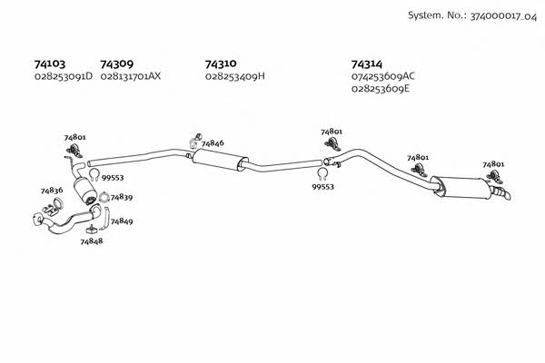 Dinex 374000017_04 Система випуску відпрацьованих газів 37400001704: Купити в Україні - Добра ціна на EXIST.UA!