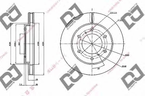 Dj parts BD2081 Диск гальмівний передній вентильований BD2081: Купити в Україні - Добра ціна на EXIST.UA!