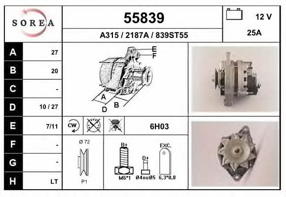 EAI 55839 Генератор 55839: Купити в Україні - Добра ціна на EXIST.UA!