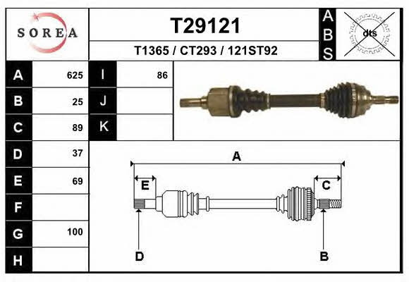 EAI T29121 Вал привідний T29121: Купити в Україні - Добра ціна на EXIST.UA!