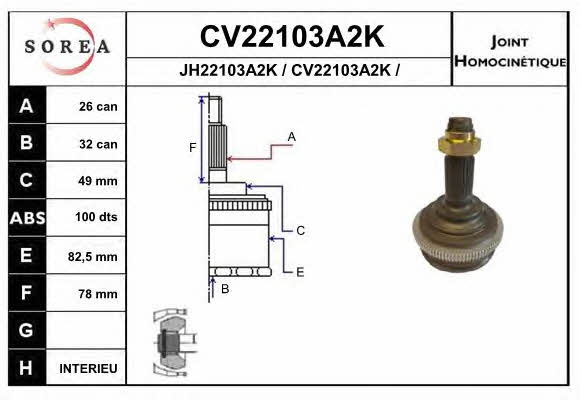 EAI CV22103A2K Шарнір рівних кутових швидкостей (ШРКШ) CV22103A2K: Купити в Україні - Добра ціна на EXIST.UA!