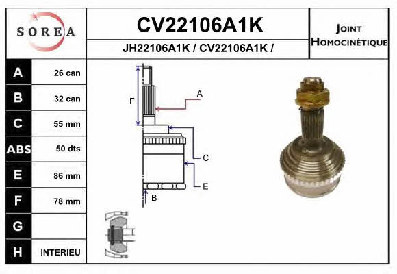 EAI CV22106A1K Шарнір рівних кутових швидкостей (ШРКШ) CV22106A1K: Купити в Україні - Добра ціна на EXIST.UA!