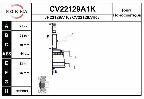 EAI CV22129A1K Шарнір рівних кутових швидкостей (ШРКШ) CV22129A1K: Купити в Україні - Добра ціна на EXIST.UA!