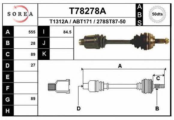 EAI T78278A Вал привідний T78278A: Купити в Україні - Добра ціна на EXIST.UA!