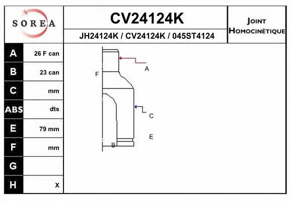 EAI CV24124K Шарнір рівних кутових швидкостей (ШРКШ) CV24124K: Купити в Україні - Добра ціна на EXIST.UA!