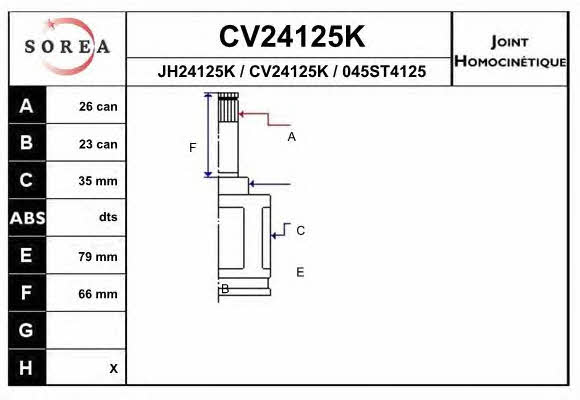 EAI CV24125K Шарнір рівних кутових швидкостей (ШРКШ) CV24125K: Купити в Україні - Добра ціна на EXIST.UA!