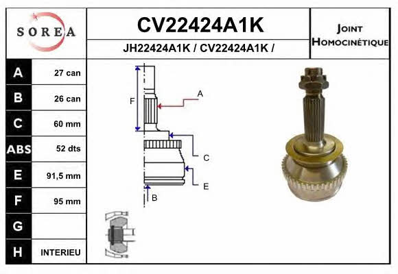 EAI CV22424A1K Шарнір рівних кутових швидкостей (ШРКШ) CV22424A1K: Купити в Україні - Добра ціна на EXIST.UA!