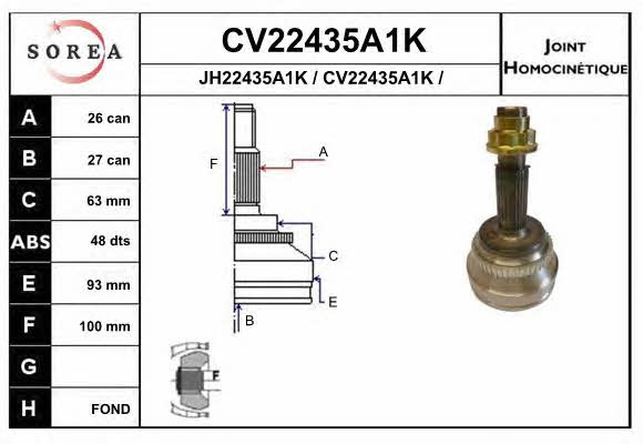 EAI CV22435A1K Шарнір рівних кутових швидкостей (ШРКШ) CV22435A1K: Приваблива ціна - Купити в Україні на EXIST.UA!