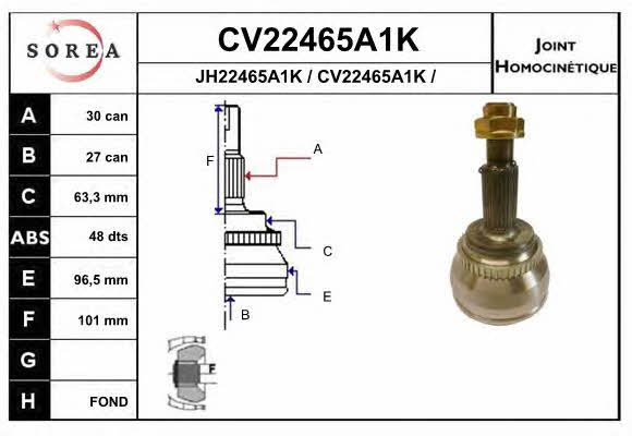 EAI CV22465A1K Шарнір рівних кутових швидкостей (ШРКШ) CV22465A1K: Купити в Україні - Добра ціна на EXIST.UA!