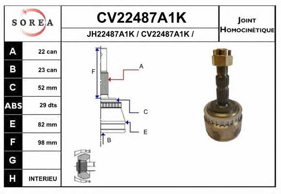 EAI CV22487A1K Шарнір рівних кутових швидкостей (ШРКШ) CV22487A1K: Приваблива ціна - Купити в Україні на EXIST.UA!