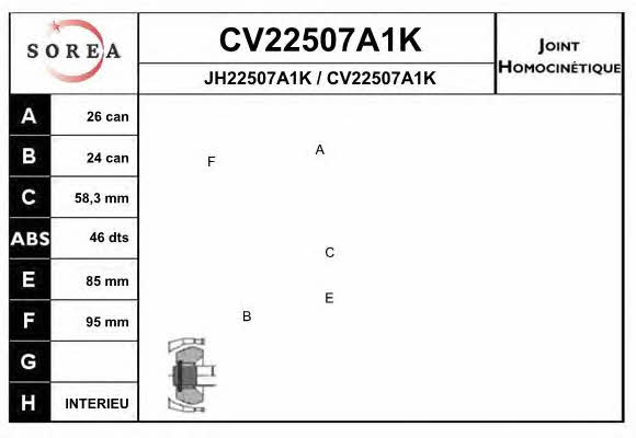 EAI CV22507A1K Шарнір рівних кутових швидкостей (ШРКШ) CV22507A1K: Купити в Україні - Добра ціна на EXIST.UA!
