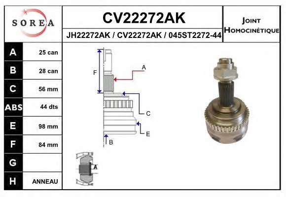 EAI CV22272AK Шарнір рівних кутових швидкостей (ШРКШ) CV22272AK: Купити в Україні - Добра ціна на EXIST.UA!