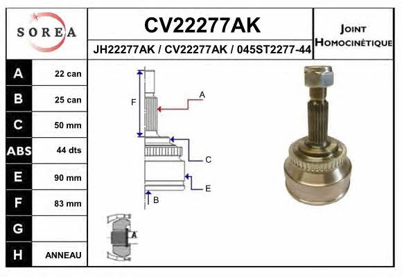EAI CV22277AK Шарнір рівних кутових швидкостей (ШРКШ) CV22277AK: Купити в Україні - Добра ціна на EXIST.UA!