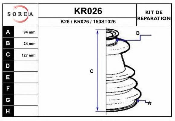 EAI KR026 Пильовик приводного валу, комплект KR026: Купити в Україні - Добра ціна на EXIST.UA!