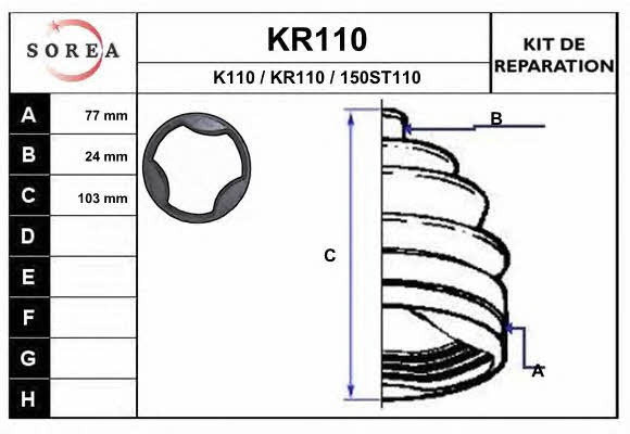 EAI KR110 Пильовик приводного валу, комплект KR110: Купити в Україні - Добра ціна на EXIST.UA!