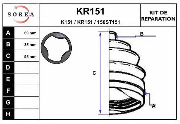 EAI KR151 Пильник привідного валу KR151: Купити в Україні - Добра ціна на EXIST.UA!