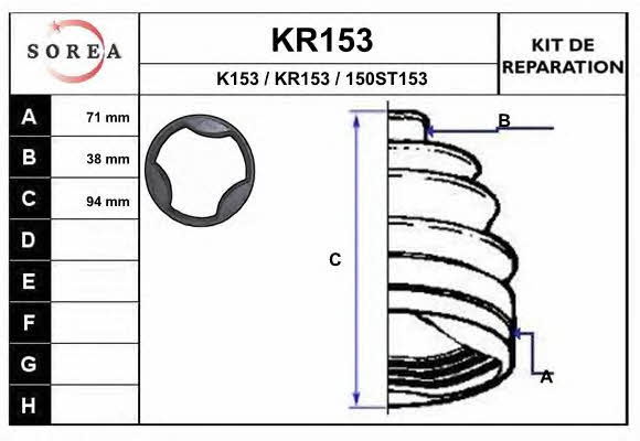 EAI KR153 Пильник привідного валу KR153: Купити в Україні - Добра ціна на EXIST.UA!