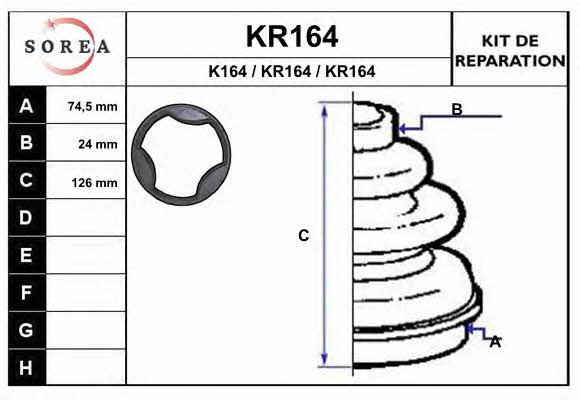 EAI KR164 Пильовик приводного валу, комплект KR164: Купити в Україні - Добра ціна на EXIST.UA!