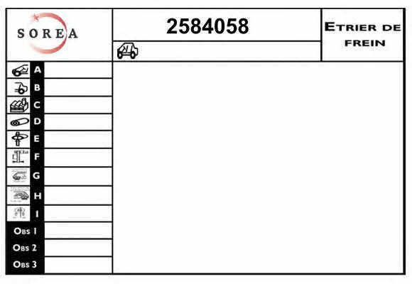 EAI 2584058 Супорт гальмівний 2584058: Купити в Україні - Добра ціна на EXIST.UA!