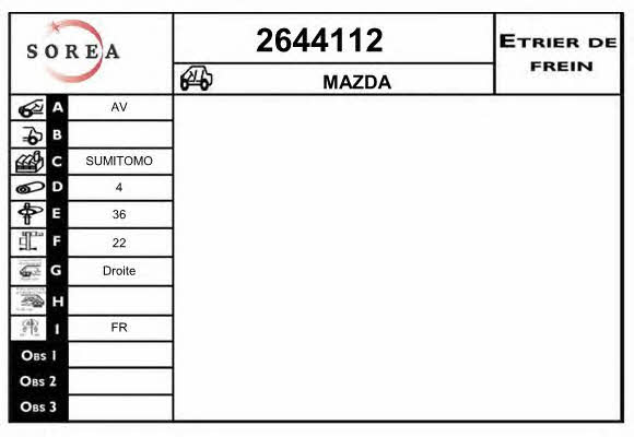 EAI 2644112 Супорт гальмівний передній правий 2644112: Купити в Україні - Добра ціна на EXIST.UA!