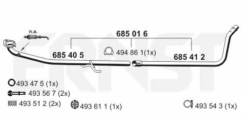  685016 Вихлопна труба 685016: Купити в Україні - Добра ціна на EXIST.UA!