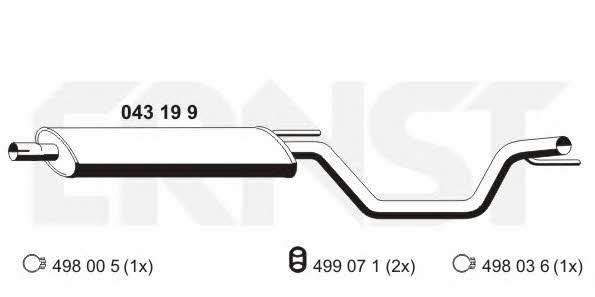 Ernst 043199 Глушник, середня частина 043199: Приваблива ціна - Купити в Україні на EXIST.UA!