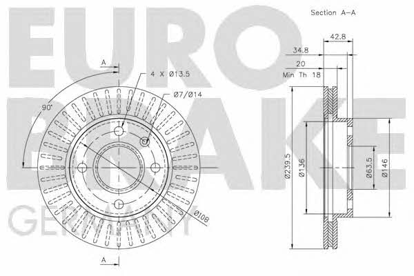 Eurobrake 5815202528 Диск гальмівний передній вентильований 5815202528: Купити в Україні - Добра ціна на EXIST.UA!