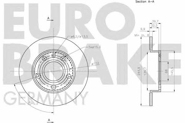 Eurobrake 5815204778 Диск гальмівний задній невентильований 5815204778: Купити в Україні - Добра ціна на EXIST.UA!