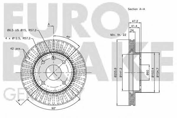 Eurobrake 5815205010 Диск гальмівний передній вентильований 5815205010: Купити в Україні - Добра ціна на EXIST.UA!