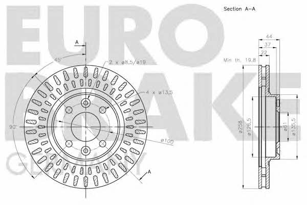Eurobrake 5815203996 Диск гальмівний передній вентильований 5815203996: Купити в Україні - Добра ціна на EXIST.UA!