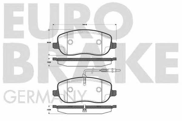 Eurobrake 5502221952 Гальмівні колодки, комплект 5502221952: Купити в Україні - Добра ціна на EXIST.UA!