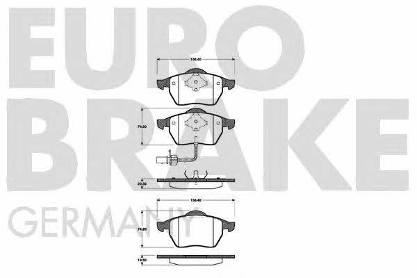 Eurobrake 5502222555 Гальмівні колодки, комплект 5502222555: Купити в Україні - Добра ціна на EXIST.UA!