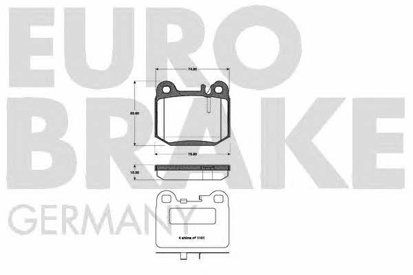 Eurobrake 5502223350 Гальмівні колодки, комплект 5502223350: Купити в Україні - Добра ціна на EXIST.UA!