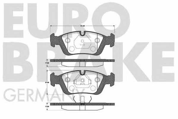 Eurobrake 5502221510 Гальмівні колодки, комплект 5502221510: Купити в Україні - Добра ціна на EXIST.UA!