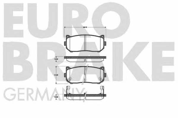Eurobrake 5502223503 Гальмівні колодки, комплект 5502223503: Приваблива ціна - Купити в Україні на EXIST.UA!